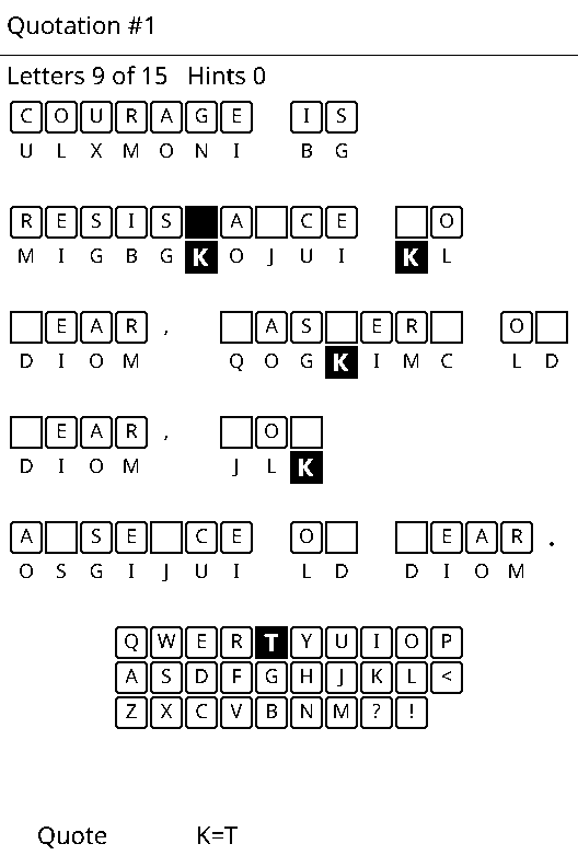 Cryptogram screenshot 1