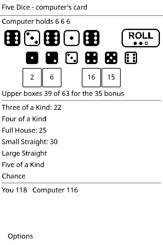 Five Dice screenshot 2