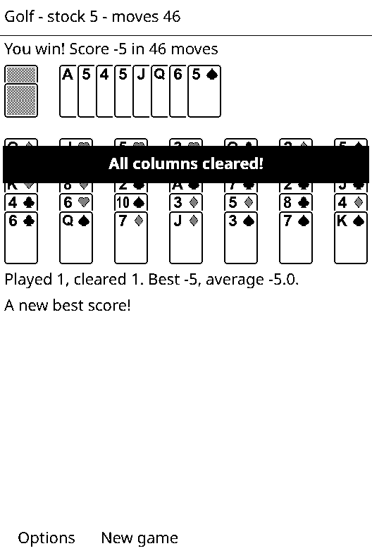 Golf Solitaire screenshot 2