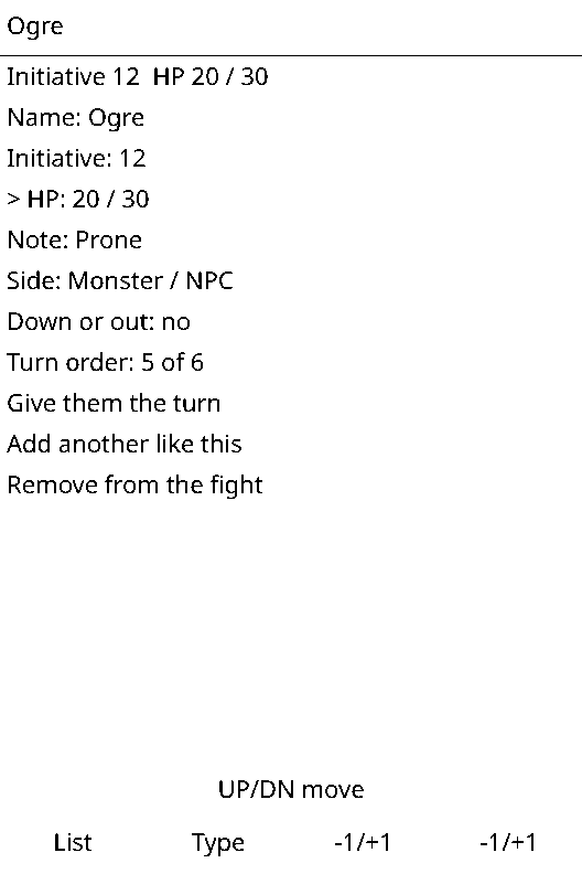 Initiative Tracker screenshot 2