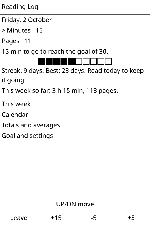 Reading Log screenshot 1