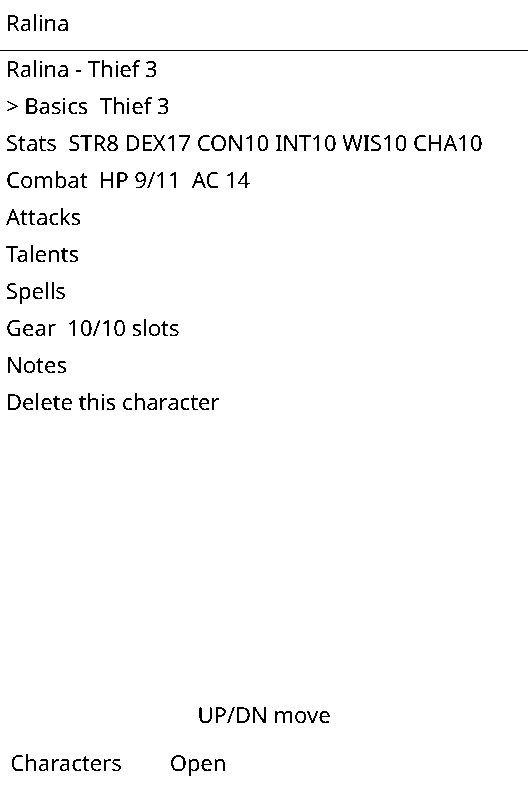 Shadowdark Character Sheet screenshot 1