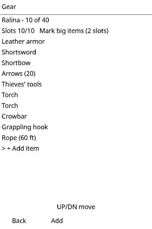 Shadowdark Character Sheet screenshot 2